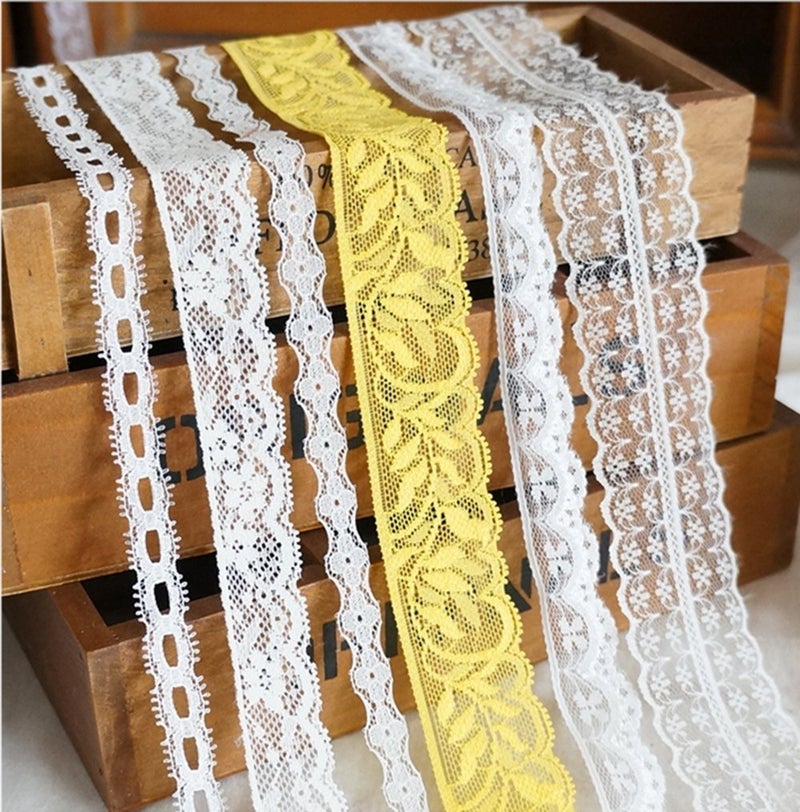 RayLineDoÂ® 30 Meters Assorted Vintage Style Lace Ribbon Trim Bridal Wedding Scalloped Edge Crochet Lace - Image 4